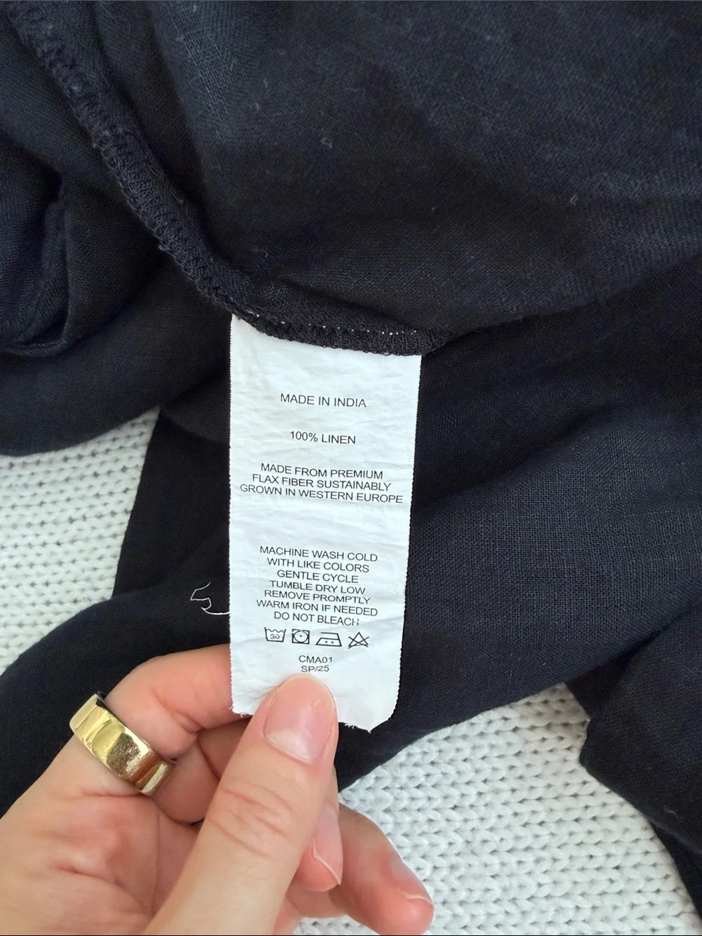 Quince 100% Linen Drawstring Pants Black Size Small